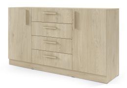 Ladekast | Kleur: Eik Cremona | 156 x 40 x 85 cm | 2 deuren | 4 lades | ABS randen | 4 vakken | 2 legplanken | Edegem 07