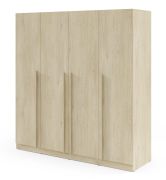 Kledingkast | Draaideurkast | 4-deurs | 200 x 61 x 210 cm | Kleur: Eik Cremona | 3 kledingroedes | 7 vakken | ABS randen | Edegem 01
