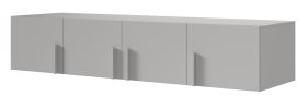Uitbreiding / opbouwkast voor kledingkast Edegem 01 | 200 x 61 x 40 cm | Kleur: platinagrijs | 4 deuren | 3 vakken | ABS-randen