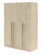 Drehtürenschrank | 3-türiger Kleiderschrank | Farbe: Eiche Cremona | 1 Kleiderstange | 150 x 61 x 210 cm | 6 Einlegeböden | ABS-Kanten | Edegem 02