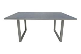Tuintafel van poedercoating aluminium met glazen blad Milan - kleur: aluminium grijs, 1400 x 800 x 590 mm, tafelblad van gehard glas - 5 mm