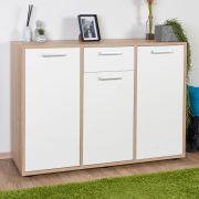 dressoirs / ladenkasten Palpala 08, kleur: Sonoma eiken / wit - 85 x 119 x 41 cm (h x b x d)