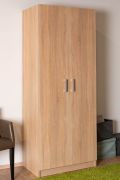 Draaideurkast / kledingkast Plata 06, kleur: Sonoma eiken - 201 x 80 x 53 cm (H x B x D)