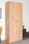 Draaideurkast / kleerkast Plata 07, kleur: Sonoma eik - 201 x 80 x 53 cm (H x B x D)