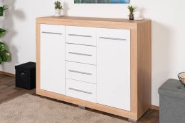 Ladekast Madryn 08, kleur: Sonoma eiken / wit - 100 x 138 x 40 cm (H x B x D)