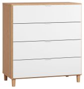 Arbolita 11 ladekast, kleur: eiken / wit - Afmetingen: 100 x 90 x 47 cm (H x B x D)