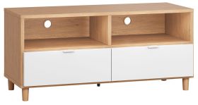 TV-onderkast Arbolita 14, kleur: eiken / wit - Afmetingen: 56 x 120 x 47 cm (H x B x D)