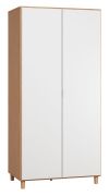 Draaideurkast / kledingkast Arbolita 17, kleur: eiken / wit - Afmetingen: 195 x 93 x 57 cm (H x B x D)