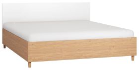 Tweepersoonsbed Arbolita 22 incl. lattenbodem, kleur: eiken / wit - ligvlak: 180 x 200 cm (b x l)
