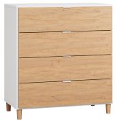 Arbolita 33 ladenkast, kleur: wit / eiken - Afmetingen: 100 x 90 x 47 cm (h x b x d)