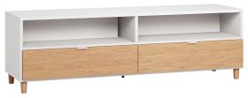 TV-onderkast Arbolita 37, kleur: wit / eiken - Afmetingen: 56 x 180 x 47 cm (H x B x D)