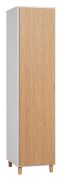 Draaideurkast / kledingkast Arbolita 38, kleur: wit / eiken - Afmetingen: 195 x 47 x 57 cm (H x B x D)