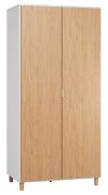 Draaideurkast / kledingkast Arbolita 39, kleur: wit / eik- Afmetingen: 195 x 93 x 57 cm (H x B x D)