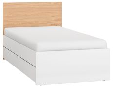 eenpersoonsbed / logeerbed Arbolita 48, kleur: wit / eik - ligvlak: 90 x 200 cm (b x l)