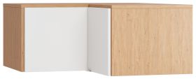 opzetkast voor hoekkledingkast Arbolita 18, kleur: eiken / wit - Afmetingen: 45 x 102 x 104 cm (H x B x D)
