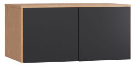opzetkast voor de tweedeurskast Leoncho 13, kleur: eiken / zwart - Afmetingen: 45 x 93 x 57 cm (H x B x D)