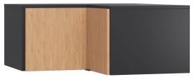 opzetkast voor hoekkledingkast Leoncho 40, kleur: zwart / eiken - Afmetingen: 45 x 102 x 104 cm (H x B x D)
