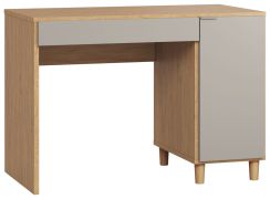 Bureau Nanez 01, kleur: eiken / grijs - Afmetingen: 78 x 110 x 57 cm (H x B x D)