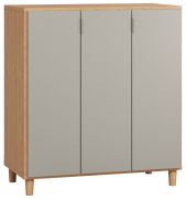 dressoir / ladekast Nanez 06, kleur: eiken / grijs - Afmetingen: 100 x 90 x 47 cm (h x b x d)