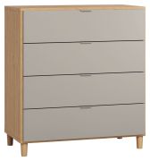 Ladekast /highboard Nanez 07, kleur: eiken / grijs - Afmetingen: 100 x 90 x 47 cm (H x B x D)
