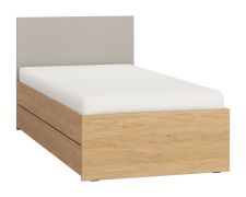 eenpersoonsbed / logeerbed Nanez 22, kleur: eiken / grijs - ligvlak: 90 x 200 cm (b x l)