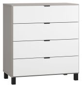 Pantanoso 32 ladekast / dressoir, kleur: grijs / wit - Afmetingen: 100 x 90 x 47 cm (h x b x d)