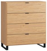 ladekast / highboard kast Patitas 07, kleur: eik - afmetingen: 100 x 90 x 47 cm (h x b x d)