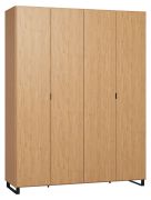 kledingkast Patitas 15, kleur: eik - Afmetingen: 239 x 185 x 57 cm (H x B x D)