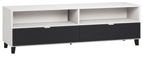 TV-onderkast Vacas 11, kleur: wit / zwart - Afmetingen: 56 x 180 x 47 cm (H x B x D)