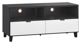 TV-onderkast Vacas 36, kleur: zwart/wit - Afmetingen: 56 x 120 x 47 cm (H x B x D)