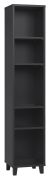 open kast Vacas 49, kleur: zwart - Afmetingen: 195 x 39 x 38 cm (H x B x D)