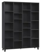 open kast Vacas 52, kleur: zwart - Afmetingen: 195 x 149 x 38 cm (H x B x D)