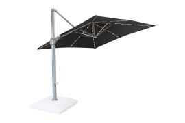 Zonnescherm Austin met zonne-verlichting, van aluminium - Afmetingen: 3000 x 3000 mm