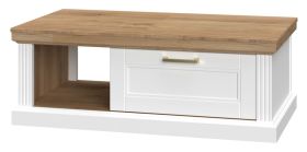 Salontafel Lotofaga 14, kleur: wit / walnoot - 110 x 61 x 40 cm (B x D x H)