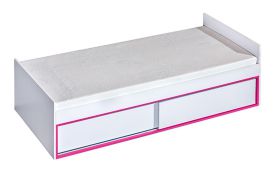 kinderbed / jeugdbed Frank 13 incl. lattenbodem, kleur: wit / roze - 90 x 200 cm (L x B)