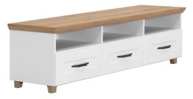 TV-onderkast Cuenca 05, kleur: eik / wit - afmetingen: 50 x 170 x 49 cm (H x B x D)