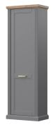 Kast Lotofaga 05, kleur: grijs / walnoten - 193 x 65 x 38 cm (H x B x D)