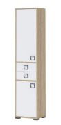 Kast 25, kleur: beuken / wit - 198 x 44 x 37 cm (H x B x D)