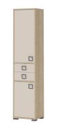 Kast 25, kleur: beuken / crème - 198 x 44 x 37 cm (h x b x d)