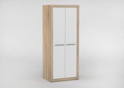 Draaideurkast / kleerkast Madryn 05, kleur: Sonoma eiken / wit - 195 x 80 x 55 cm (h x b x d)