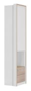 Kast Cerdanyola 06, kleur: eiken / wit - Afmetingen: 216 x 53 x 46 cm (H x B x D)