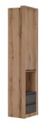 Kast Cerdanyola 06, kleur: Eik / Grijs - Afmetingen: 216 x 53 x 46 cm (H x B x D)