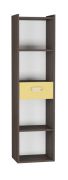 Jeugdkamer / tienerkamer - boekenkast / open kast Gregor 03, Kleur: Eiken donkerbruin / Geel - 173 x 45 x 34 cm (H x B x D)