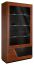 Vitrine met linksdraaiende deur "Medulin" 26, kleur: walnoten / zwart, deels massief - afmetingen: 192 x 102 x 43 cm (h x b x d)