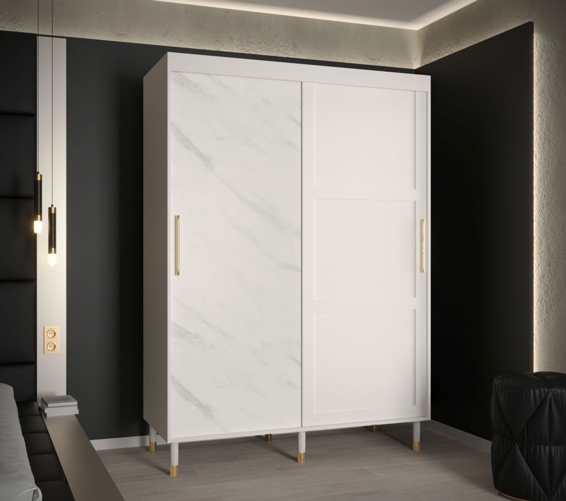 Uitzonderlijke kledingkast met vijf vakken Jotunheimen 89, kleur: wit - Afmetingen: 208 x 150,5 x 62 cm (H x B x D)