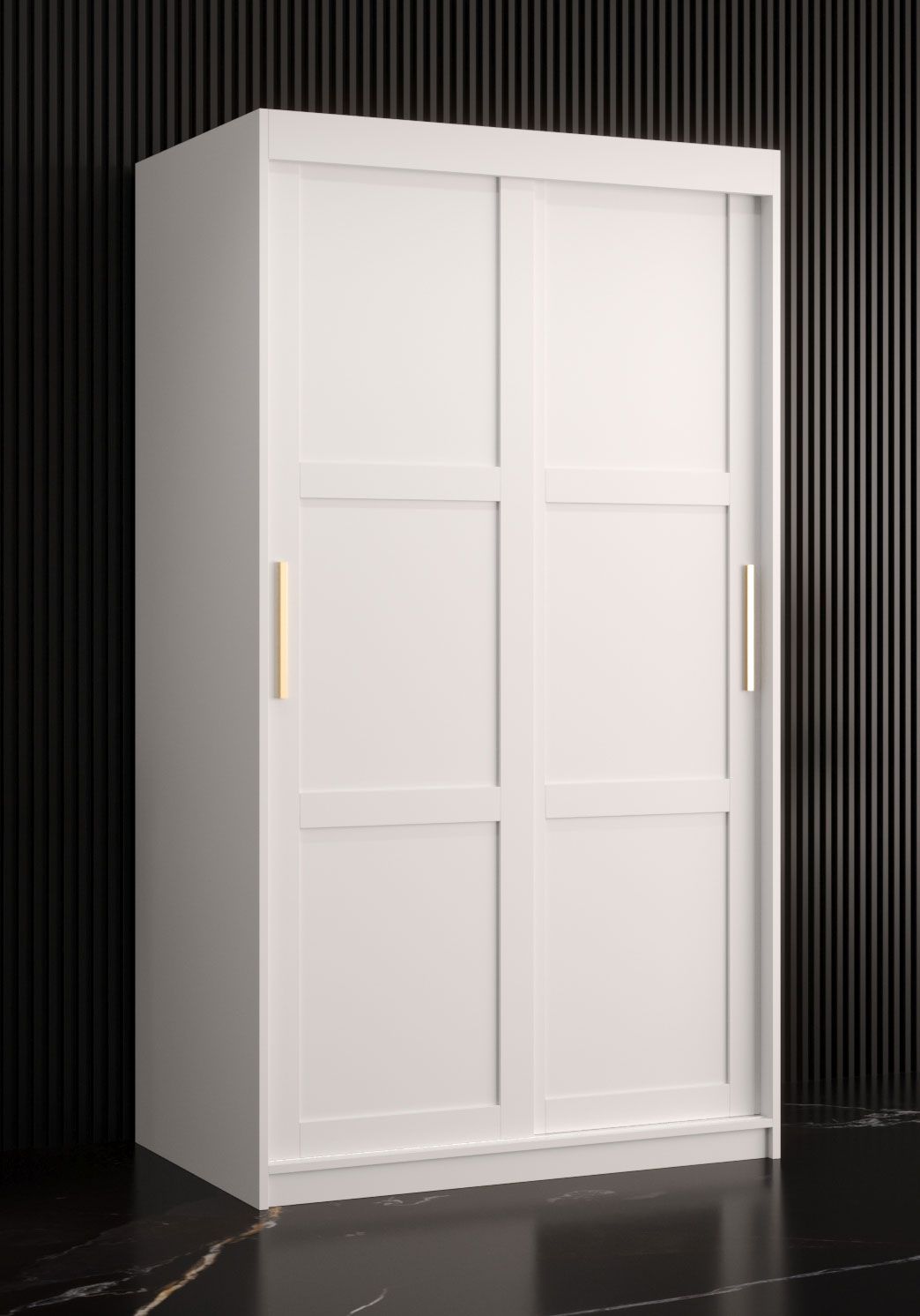 Eenvoudige kledingkast met voldoende opbergruimte Liskamm 01, kleur: mat wit - afmetingen: 200 x 100 x 62 cm (H x B x D), met twee deuren
