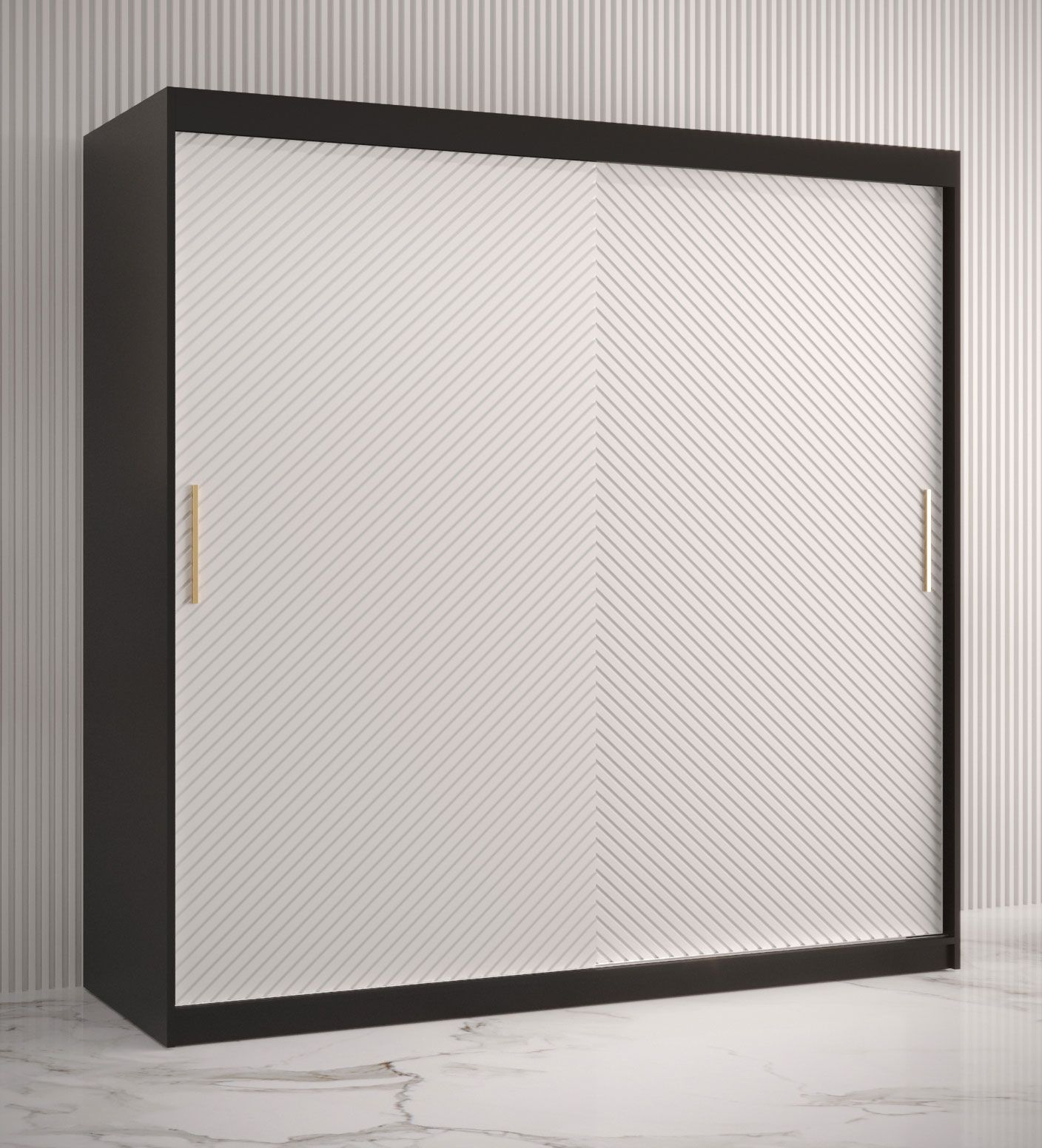 bijzondere kledingkast Balmenhorn 15, kleur: mat zwart / mat wit - afmetingen: 200 x 180 x 62 cm (H x B x D), met voldoende opbergruimte
