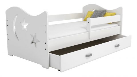 Kleuter bed /Kinderbed grenen deel wit gelakt B1, incl. lattenbodem - ligvlak: 80 x 160 cm (b x l)