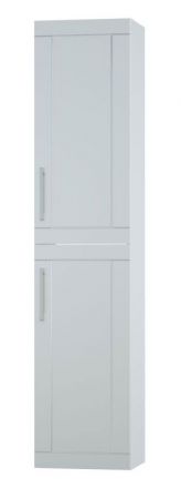 Badkamer - hoge kast Eluru 11, kleur: wit glanzend - 160 x 35 x 35 cm (h x b x d)