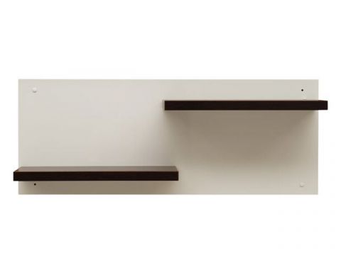 Tucuman 01 wandplank / hangrek, kleur: wengé / wit hoogglans - 35 x 91 x 17 cm (H x B x D)
